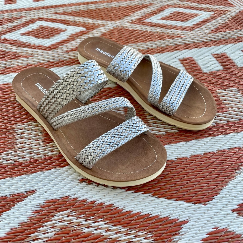 Woven Metallic Sandals